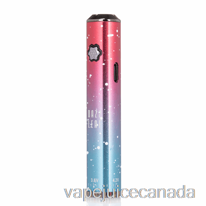 Vape Disposable Canada DAZZLEAF SQUARii Bottom Twist 510 Battery Coral Pink / Blue Splatter